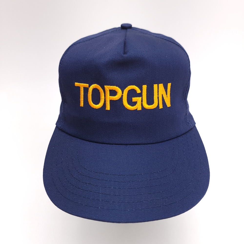 Vintage Top Gun Hat The Winner Navy Blue Snapback Made in USA Embroidered Cap